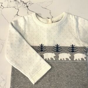 Janie and Jack Polar Bear Fair Isle Sweater One-Piece